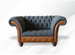 Poltrona Chesterfield Tessuto Grigio Soggiorno Design Tappezzeria Di Lusso Nuovi Mobili Tessili