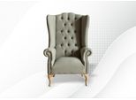 Sedia Ad Ala Grigia Poltrona Divano Imbottitura Divano Tessile Chesterfield Divano Salotto