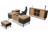 Scrivania In Legno Studio Ufficio Mobili Di Design 220X90 Tavolo