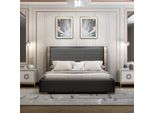 Letti Per La Camera Da Letto Letto In Pelle Grigio Mobili Moderni Letti Con Struttura In Legno