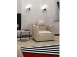 Poltrona Monoposto 1 Posto Seduta Imbottita Seduta Tessile Di Design Pelle Moderna Grigio