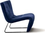 Poltrona Senza Braccioli Imbottitura Di Lusso Arredamento Di Design Stile Italiano Tessile Blu