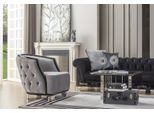Poltrona Wing Chair Poltrona Cocktail Tessuto Soggiorno Grigio Design Moderno