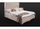 Letti Da Camera Beige Letto Imbottito Chesterfield Tessuto Nuovo