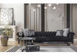 Divano Chesterfield A Quattro Posti Divani A 4 Posti In Tessuto Nero Seduta Di Lusso