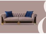 Divano Chesterfield A Tre Posti Divani A 3 Posti In Tessuto Grigio Soggiorno Nuovo