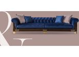 Divano Chesterfield A Quattro Posti Divani A 4 Posti In Tessuto Blu Lusso Moderno