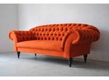 Divano A Tre Posti Di Design Con Seduta Imbottita In Tessuto Divano A 3 Posti Chesterfield Arancione Nuovo Divano