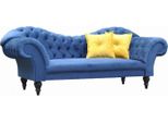 Divano A Tre Posti Di Design Imbottitura Seduta Tessile Divano 3 Posti Chesterfield Blu Nuovo