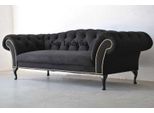 Divano A Tre Posti Di Design Imbottitura Seduta Tessile Divano 3 Posti Chesterfield Nero