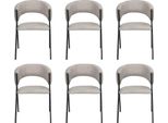 Sala Da Pranzo Grigio Gruppo Tessile Set 4X Poltrona Sedia Design Imbottitura In Tessuto Sedie
