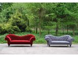 Divano Di Design A Tre Posti Imbottitura Grigia Seduta Tessile Divano 3 Posti Chesterfield