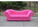 Divano A Tre Posti Di Design Imbottitura Seduta Tessile Divano 3 Posti Chesterfield Rosa Nuovo