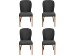 Poltrona Imbottitura Legno Moderno 4X Sedie Lusso Imbottitura Design Sedia Poltrona