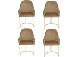 Gruppo Set 4X Poltrona Sedia Design Tessuto Imbottitura Sedie Sala Da Pranzo Tessile