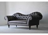Divano A Tre Posti Di Design Imbottitura Seduta Tessile Divano 3 Posti Chesterfield Nero