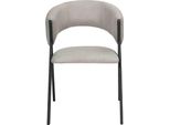 Sedia Da Pranzo Grigio Chiaro Sedia Imbottita Di Design Struttura In Metallo Monoposto