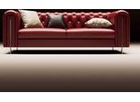 Divano Chesterfield Classico A 3 Posti In Pelle E Tessuto Divani Di Design