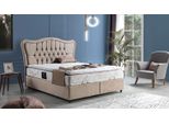 Letto Design Letti Lusso Imbottito Camera Da Letto Mobili Moderni Beige 160X200