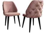 Sedia Imbottita In Legno Con Schienale Beige Chesterfield Gambe Nere Sala Da Pranzo