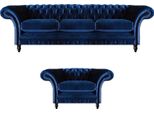 Tessuto Design Divano Tappezzeria Divano Blu Divano A Tre Posti Poltrona Chesterfield