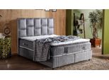 Letto Design Letti Lusso Beige Tappezzeria Mobili Camera Da Letto Argento 160X200