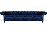 Design Di Lusso Divano Chesterfield A Quattro Posti Divano Blu Arredamento Soggiorno