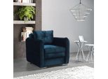 Design Poltrona Di Lusso Relax Tessile Colore Blu Poltrona Club Lounge Moderna