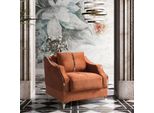 Poltrona Di Design Di Lusso Relax Tessile Con Acciaio Inox Lounge Club Monoposto