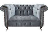 Soggiorno Grigio Poltrona Chesterfield Imbottitura Sedile Mobili Nuovo Tessile
