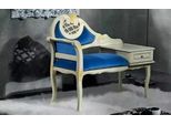 Panca Classica Panca Blu Seduta Di Lusso Tessuto Tessile Nuova Seduta