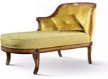 Chaise Longue Tessuto Divano Chaise Reclinabile Classico Giallo Divano Tessile Nuovo