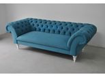 Tessile 3 Posti Design In Tessuto Blu Divano Imbottito Divani Moderni Divano Chesterfield