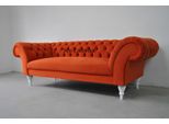 Tessuto Design Divano Tappezzeria Divani Tessile Divano Moderno Chesterfield 3 Posti Arancione