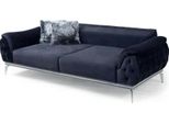 Design Chesterfield Nero Materiale Tessile Divano Moderno A 3 Posti In Tessuto