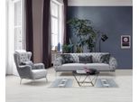 Set Da Salotto Divano 2 Pezzi Con Poltrona Chesterfield Design Tessile Moderno