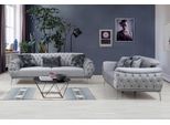 Divano In Tessuto Grigio Per Il Soggiorno Design Moderno Chesterfield Materiale Tessile