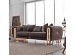 Lusso Divano Oro Metallo Divano Tre Posti Divano Imbottito Mobili 240Cm