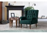 Poltrona Chesterfield Classica Verde Poltrona Ad Ala Imbottita Monoposto