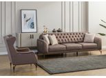 Set Di Divani Da Salotto Chesterfield Beige 3+1 Posti Divano Di Lusso Nuovo