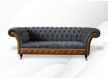 Divano Chesterfield Divano Tappezzato 3 Posti Tessuto Grigio Grigio Divani Divani