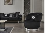 Poltrona Nera 1 Posto Tessile Soggiorno Lusso Nuovo Design Poltrona Poltrona Moderna