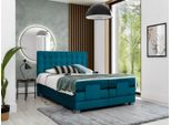 Camera Da Letto Letto Imbottito Letto Matrimoniale Moderno Blu Design Tessile Di Lusso