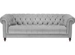Grigio Chiaro Tre Posti Chesterfield Nuovo Tessuto Soggiorno Divani Tappezzeria Divano Divani