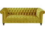 Divano Giallo A Tre Posti Chesterfield Design Moderno Divano In Tessuto Nuovi Mobili Originali