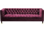 Divano Imbottito In Tessuto Borgogna A Tre Posti Per Il Soggiorno Di Design Divano Chesterfield Nuovo