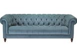 Chesterfield Turchese Design Divano Imbottito Divano Nuovo Tre Posti Tessuto Soggiorno