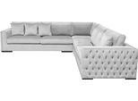 Divano Angolare Argento Divano Suite Angolare Imbottitura Zona Giorno Tessuto Velluto Arredamento Design