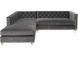 Divano Angolare Zona Giorno Divano Suite Angolare Imbottitura Tessuto Velluto Mobili Design Grigio