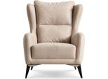Poltrona Di Lusso Monoposto Poltrona 1 Posto In Tessuto Beige Soggiorno Moderno